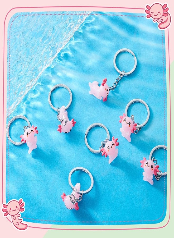 Henoyso 12 Pcs Luminous Axolotl Keychain Glow in the Dark 3D Cartoon Axolotl Keychain Birthday Party Favors Charms Pendant Accessories Decorations for Key Backpack Birthday Christmas(Cute) - Image 3